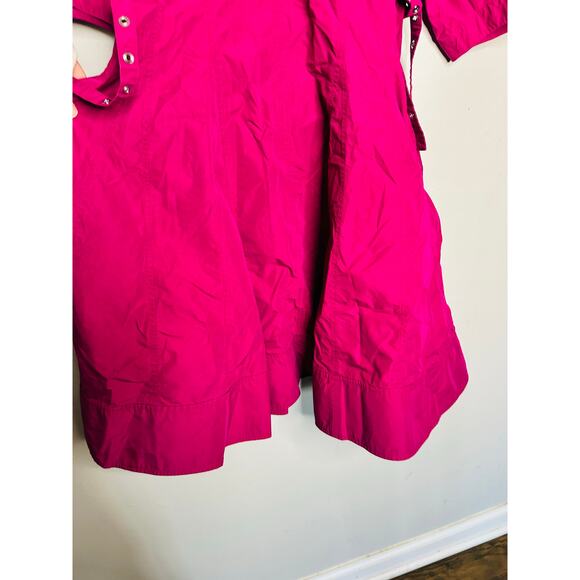 3.1 PHILLIP LIM Purple Cotton Blend A-Line Puff Sleeve Godet Dress Size 10 - Picture 8 of 12